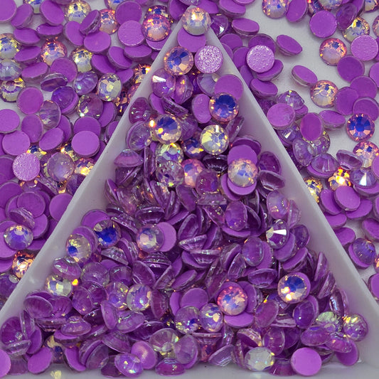 Amethyst Luminous Opal Glass Flatback Rhinestones | Craft rhinestones | Bling 3MM-SS12 | 4MM-SS16 |5MM-SS20 | DIY, Nail Art, Tumbler