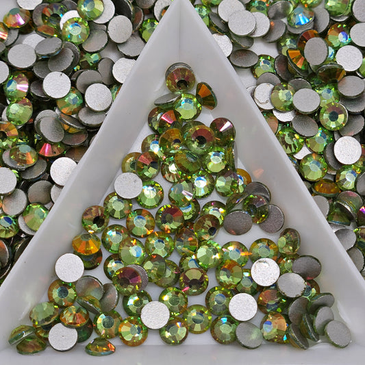 Peridot Light Glass Flatback Rhinestones | Craft rhinestones | Bling 3MM-SS12 | 4MM-SS16 |5MM-SS20 | DIY, Nail Art, Tumbler