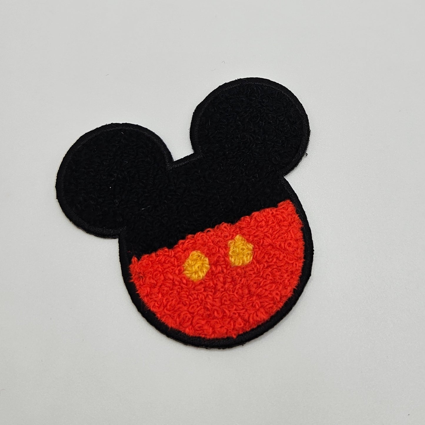 Chenille Iron On Patch: Red Mouse