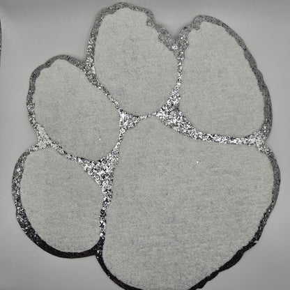 Chenille Iron On Patch: Paw Print