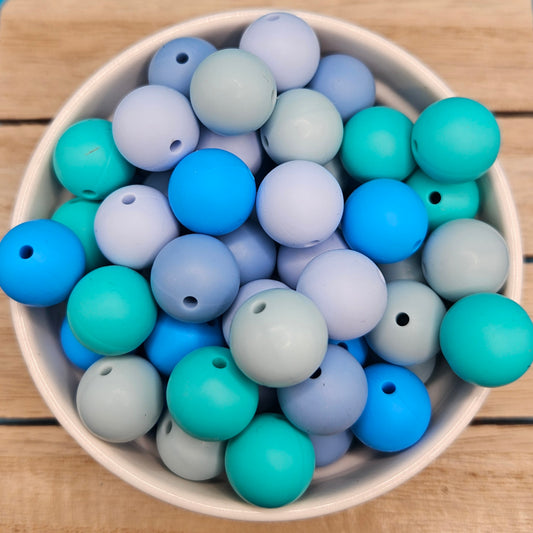 15mm Round Bead Packs - Pack of 100. Sky Serenity Collection