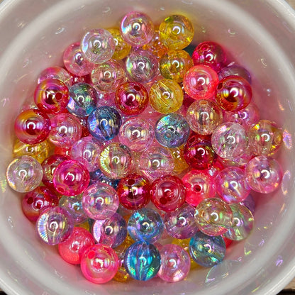 8mm Clear AB 8mm Acrylic Beads (Pack of 100) | Beads for bracelets | Colorful Acrylic Beads