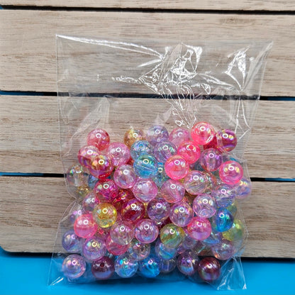 8mm Clear AB 8mm Acrylic Beads (Pack of 100) | Beads for bracelets | Colorful Acrylic Beads