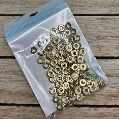 Gold Flat Disk Spacer Beads 5mm Acrylic Beads (100)