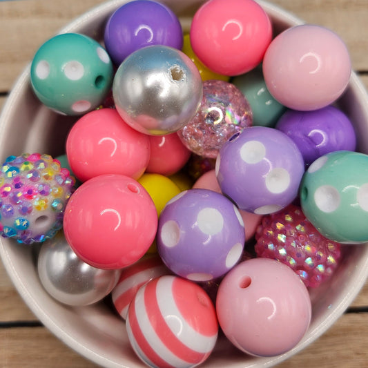 Acrylic Bubble Gum Beads Spring Mix (50)