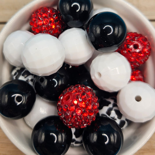 Acrylic Bubble Gum Beads Black Mix (50)