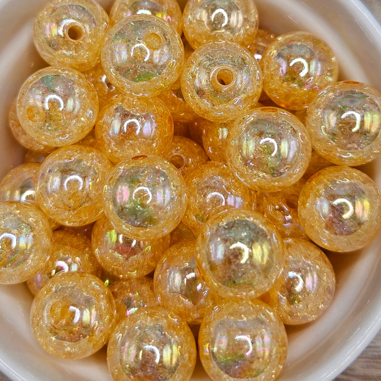 16mm Glittery Glassy Acrylic Beads