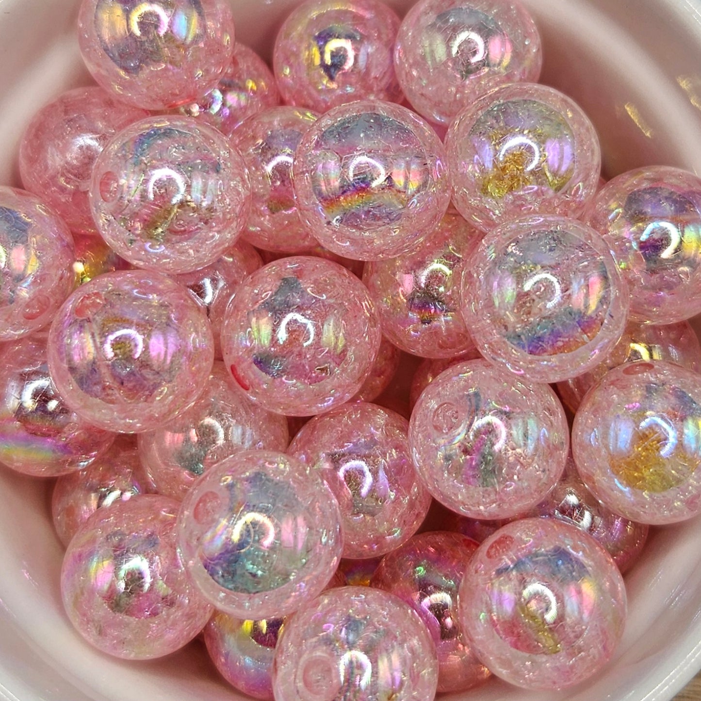 16mm Glittery Glassy Acrylic Beads | beads for pens | glitter acrylic beads for wristlets