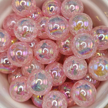 16mm Glittery Glassy Acrylic Beads