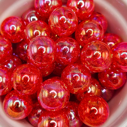 16mm Glittery Glassy Acrylic Beads