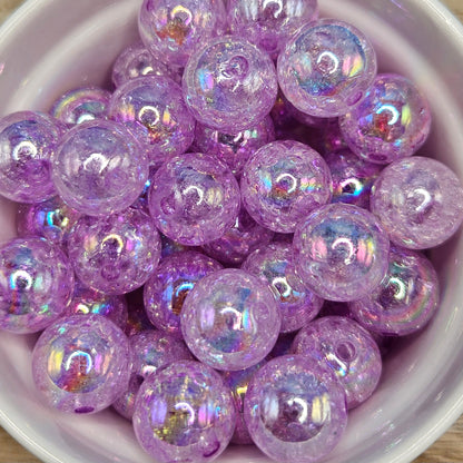 16mm Glittery Glassy Acrylic Beads