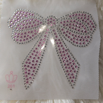 Rhinestone Apparel Transfer: Pink Bow