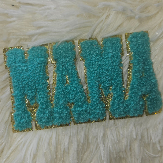 Chenille Iron On Patch: Mama