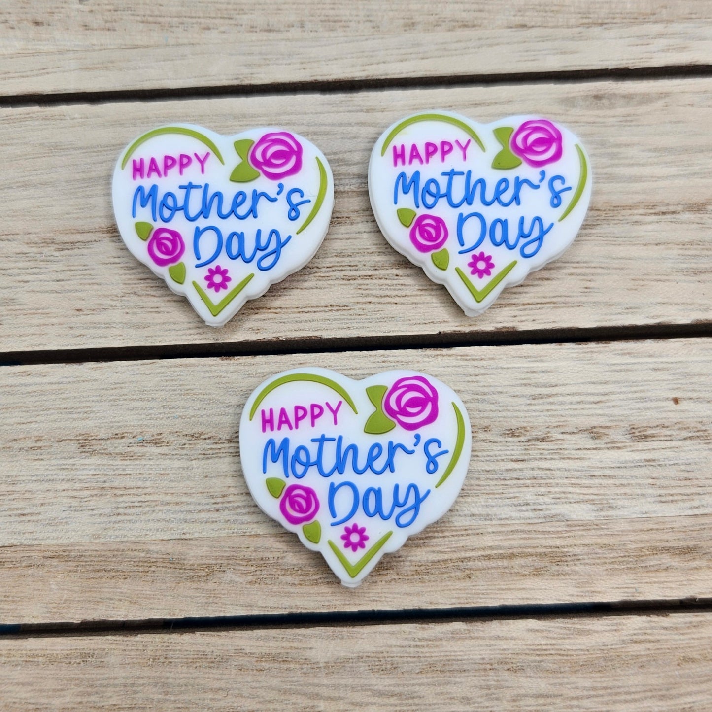 Silicone Focal Beads: Happy Mothers Day | Cartoon Beads | DIY Craft Beads | Beads for wristlets, pens, keychains