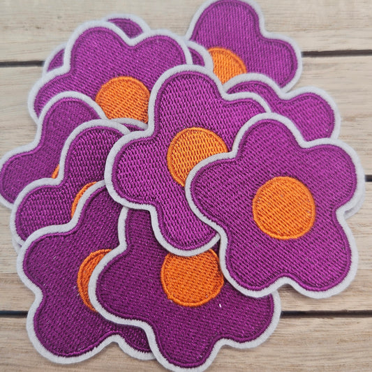 Iron On Hat Patches: Purple Flower