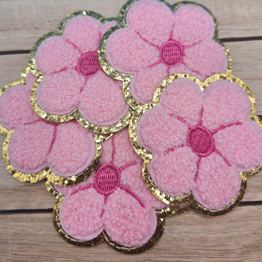 Iron On Hat Patches: Pink Flower