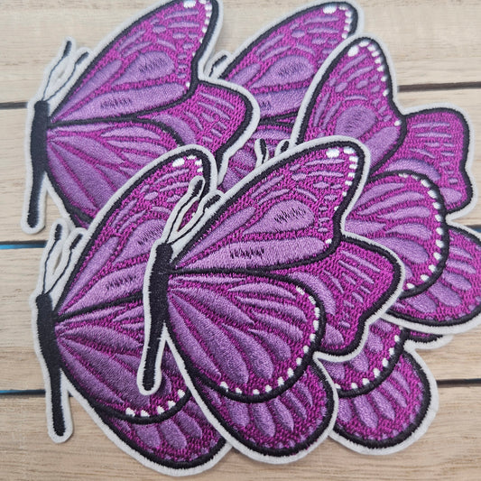 Iron On Hat Patches: Purple Butterfly