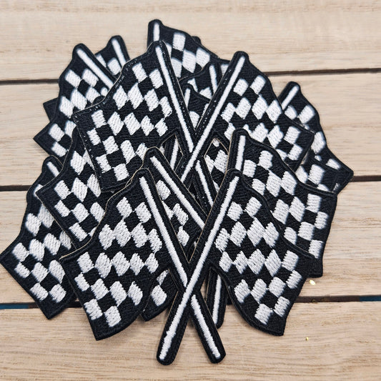 Iron On Hat Patches: Race Flag