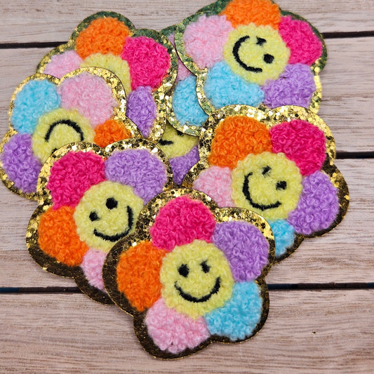 Iron On Hat Patches: Colourful Flowers