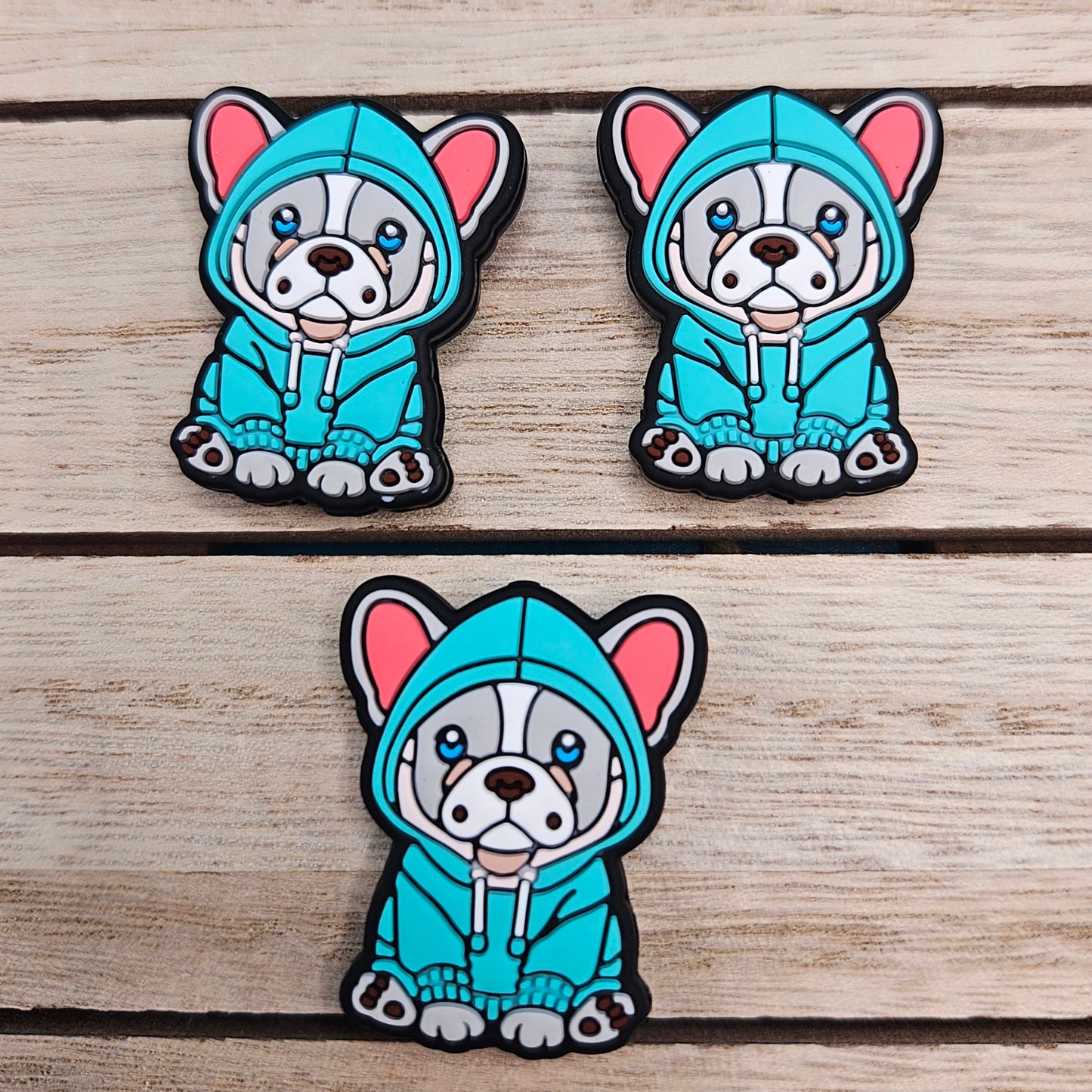 Silicone Focal Beads: Dog in Sweater | Cartoon Beads | DIY Craft Beads | Beads for wristlets, pens, keychains