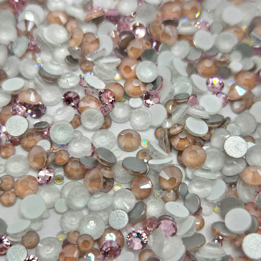 Glass Flatback Rhinestones: Bride Vibes Mix