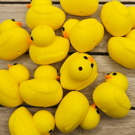 Silicone Focal Beads: 3D Yellow Duck | Cartoon Beads | DIY Craft Beads | Beads for wristlets, pens, keychains