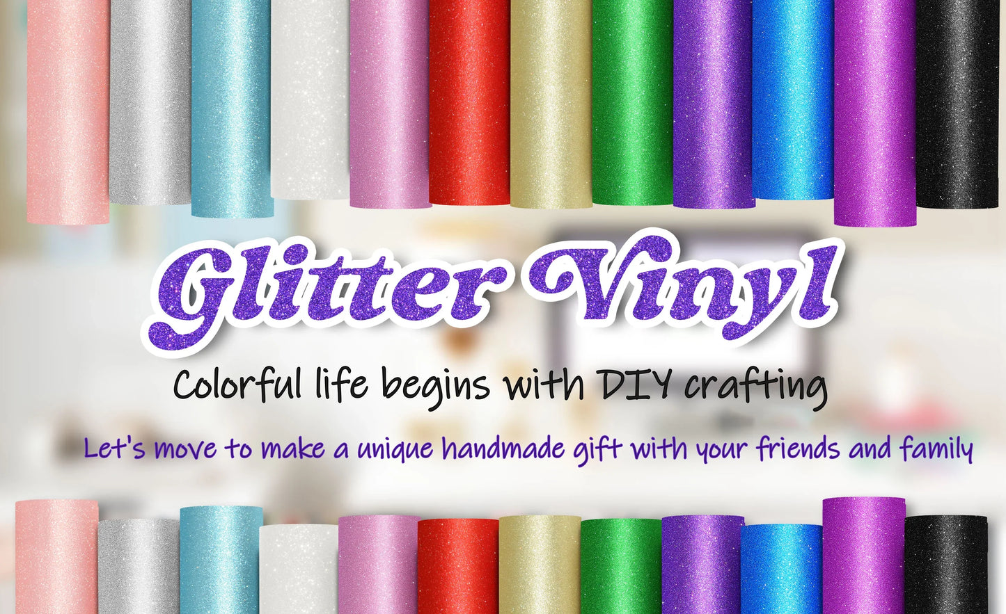 Teckwrap Glitter Adhesive Vinyl - Bright Blue - Cutey K Blanks