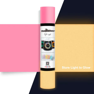 Teckwrap Glow In The Dark Adhesive Vinyl - Pink - Cutey K Blanks