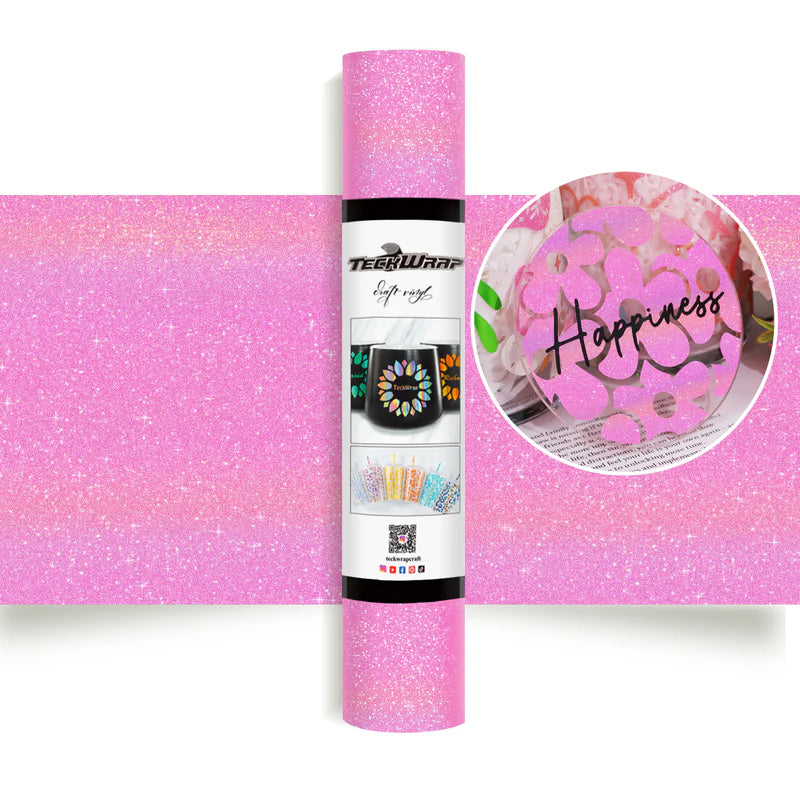 Colourful Glitter Adhesive Vinyl: Pink