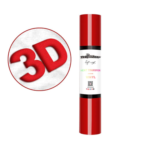 Teckwrap 3D Puff Heat Transfer Vinyl - Red - Cutey K Blanks