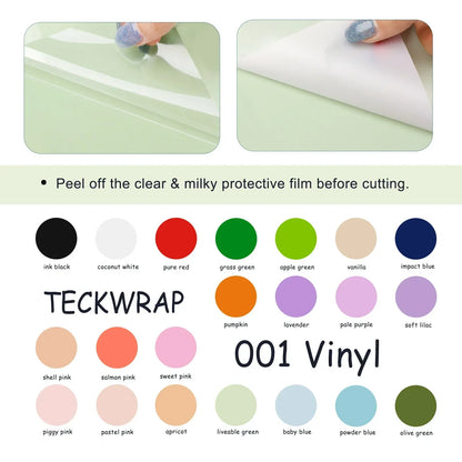 Teckwrap 001 Adhesive Craft Vinyl Matte - Ink Black - Cutey K Blanks