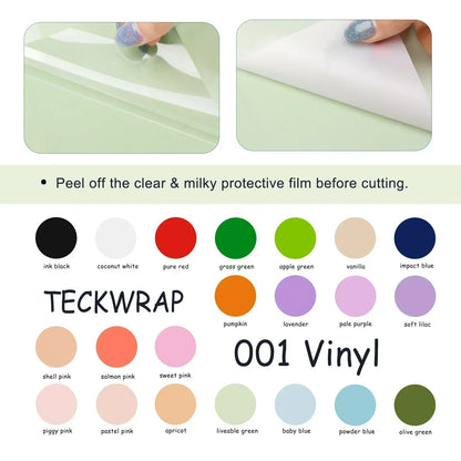 Teckwrap 001 Adhesive Craft Vinyl Matte - Apple Green - Cutey K Blanks