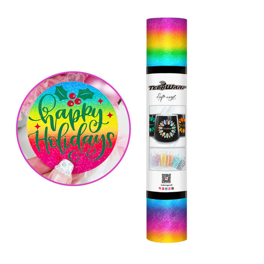 Rainbow Stripes Adhesive Craft Vinyl: Rainbow