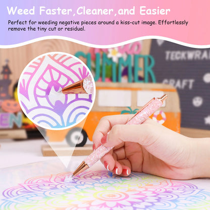 Teckwrap Glitter Sparkle Weeding Pen - White - Cutey K Blanks
