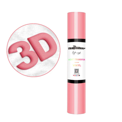 Teckwrap 3D Puff Heat Transfer Vinyl - Coral Pink - Cutey K Blanks