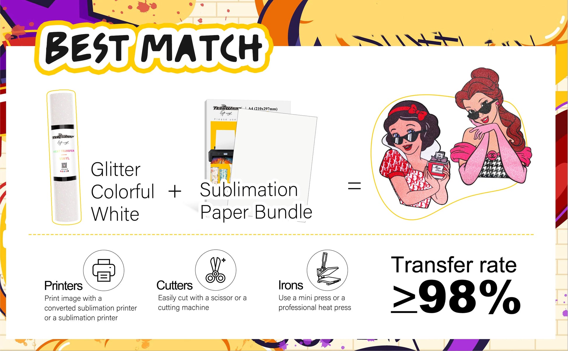 Sublimation Paper 8.3"X 11.7" For Inkjet Printer With Sublimation Ink 100g (100sheets) - Cutey K Blanks