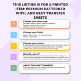Premium Patterned Printed Vinyl and Heat Transfer (HTV) Sheets - School Supplies - PV100062 - Cutey K Blanks