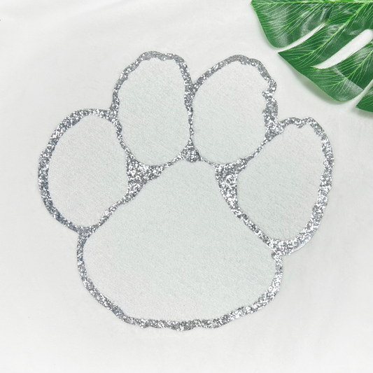 Chenille Iron On Patch: Paw Print