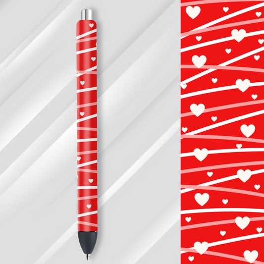 Vinyl Pen Wrap / Bookmark Prints - Hearts - P100066