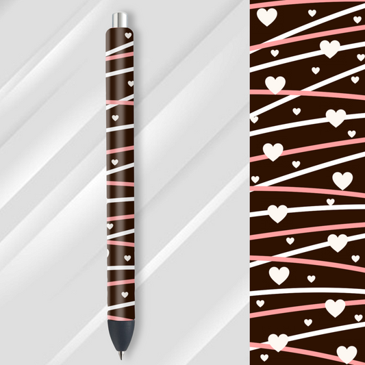 Vinyl Pen Wrap / Bookmark Prints - Hearts - P100067