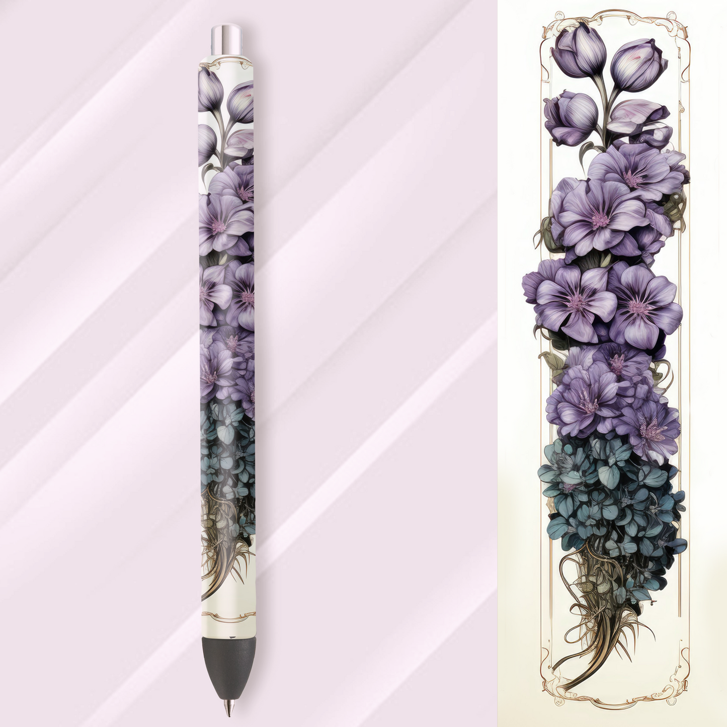 Vinyl Pen Wrap / Bookmark Prints - Flower Bouquet - P100073