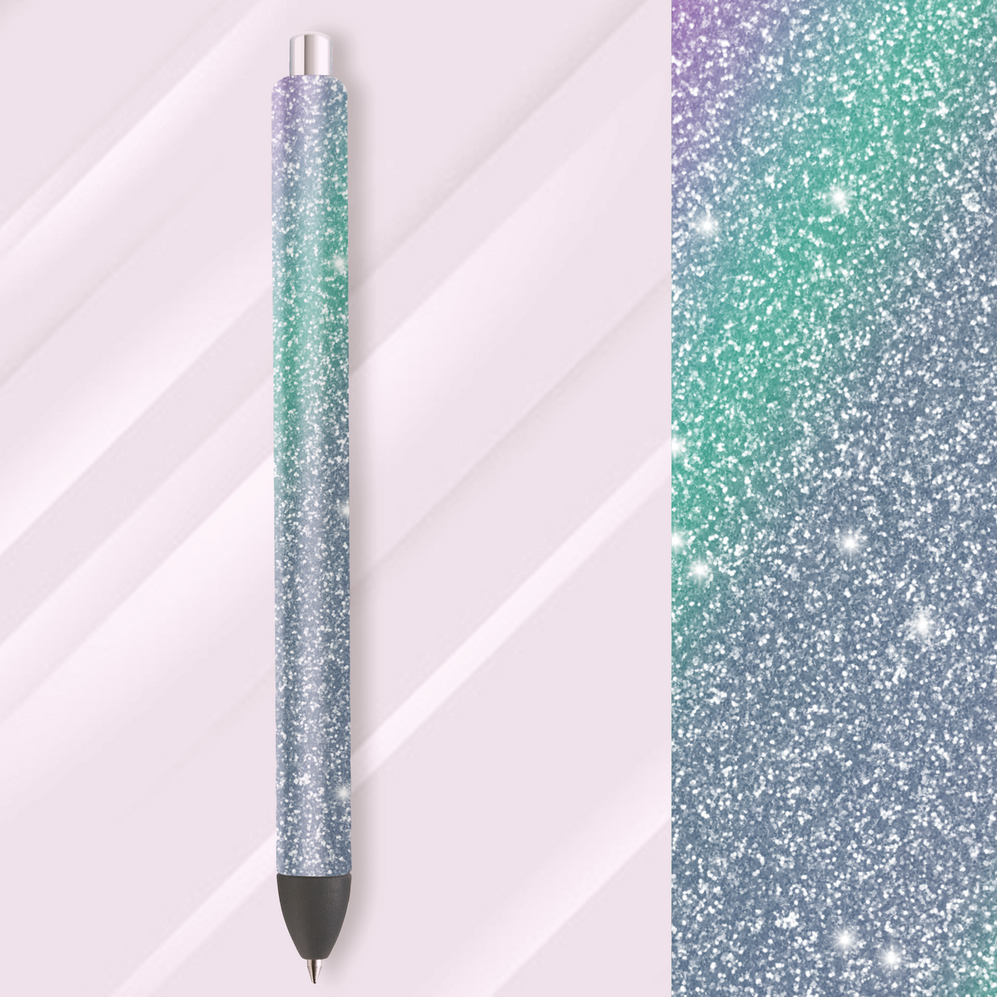 Vinyl Pen Wrap / Bookmark Prints - Colourful Glitter Wrap - P100096