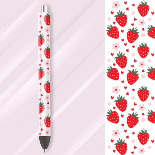 Ready to Use: UV DTF Pen Wrap: Strawberries UVDTF100259