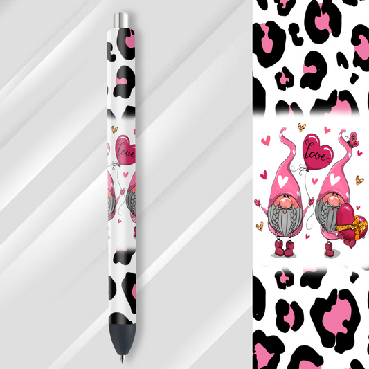 Vinyl Pen Wrap / Bookmark Prints - Valentines Gnomes Cheetah Print - P100063