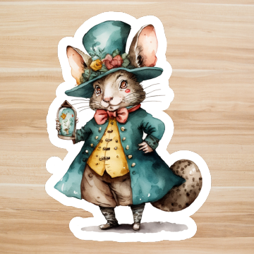 Decals, Stickers, HTV  - Watercolour Alice Mouse - DS100070 - Cutey K Blanks