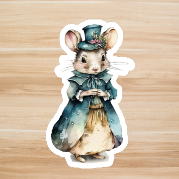 Decals, Stickers, HTV  - Watercolour Alice Mouse - DS100072 - Cutey K Blanks