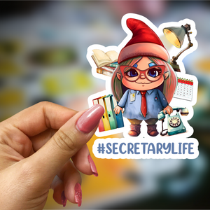 Decals, Stickers, HTV  - Secretary Gnome -  DS100204 - Cutey K Blanks