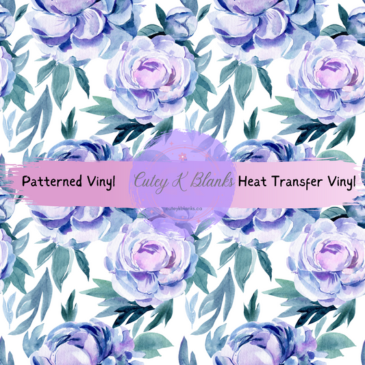 Premium Patterned Printed Vinyl and Heat Transfer (HTV) Sheets - Floral - PV100061 - Cutey K Blanks