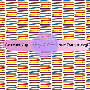 Premium Patterned Printed Vinyl and Heat Transfer (HTV) Sheets - Paper Clips - PV100067 - Cutey K Blanks