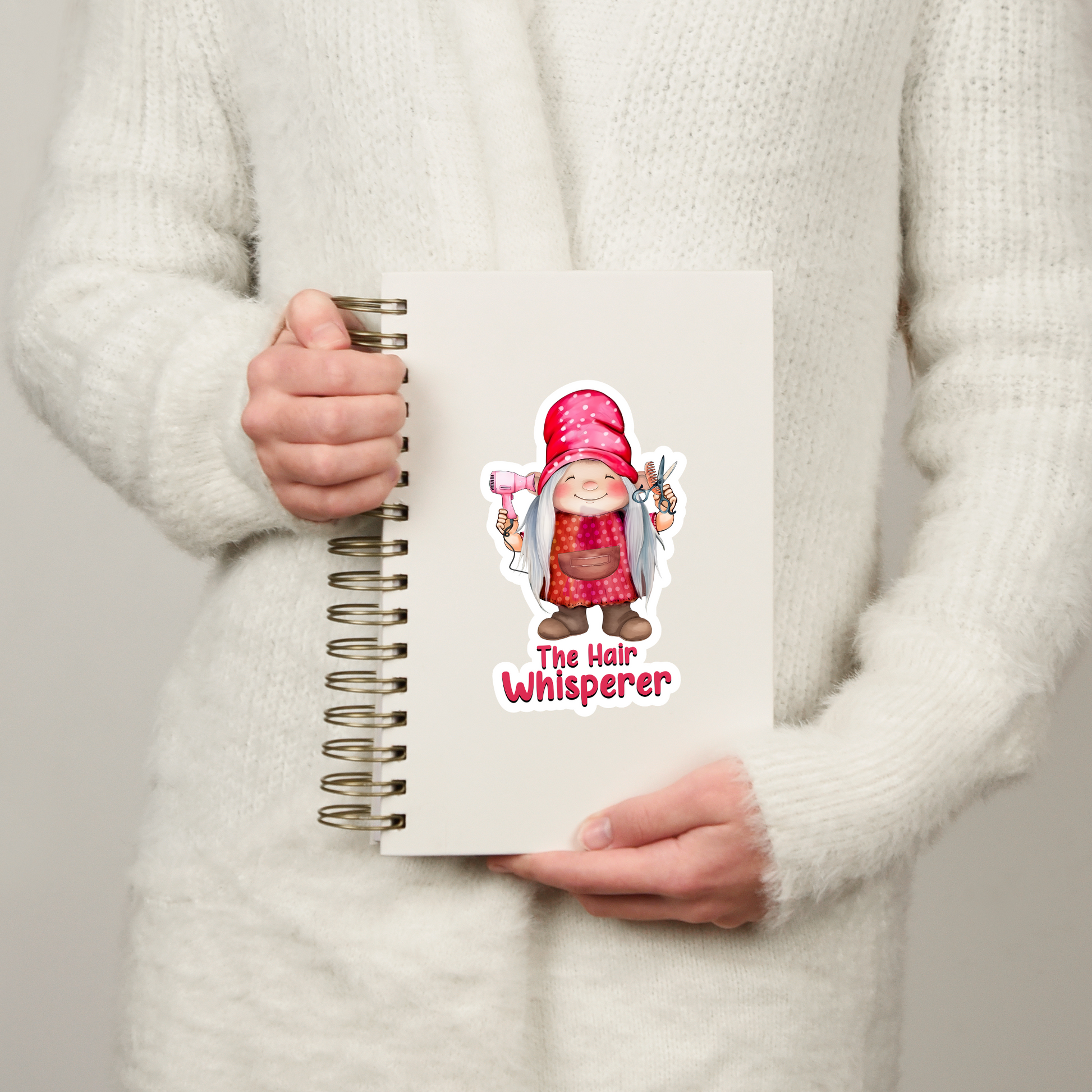 Decals, Stickers, HTV  - The Hair Whisperer Gnome -  DS100199 - Cutey K Blanks